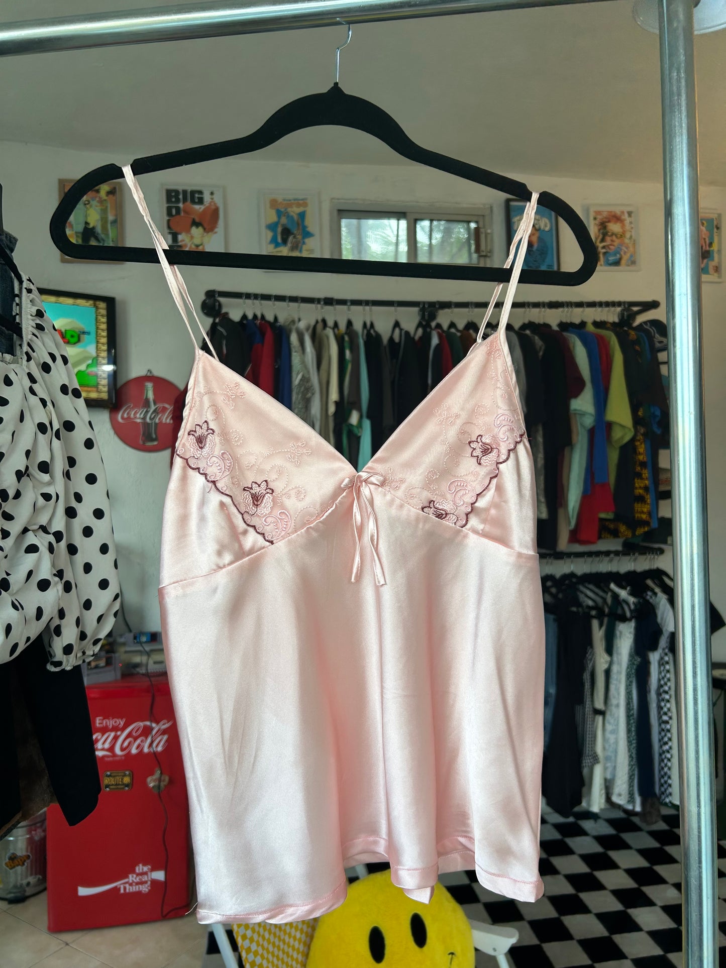 Blusa de satin rosa