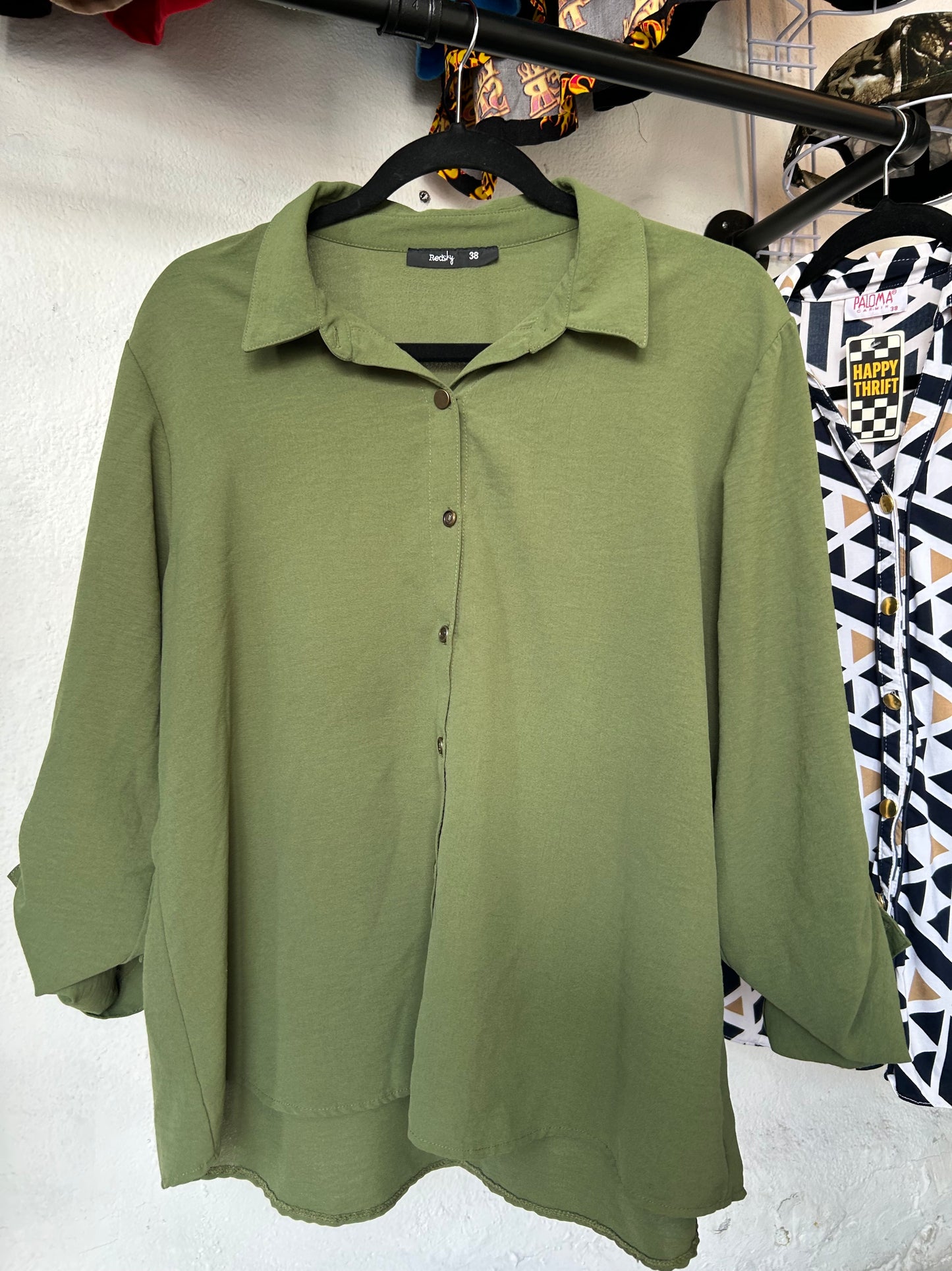 Blusa verde manga 3/4