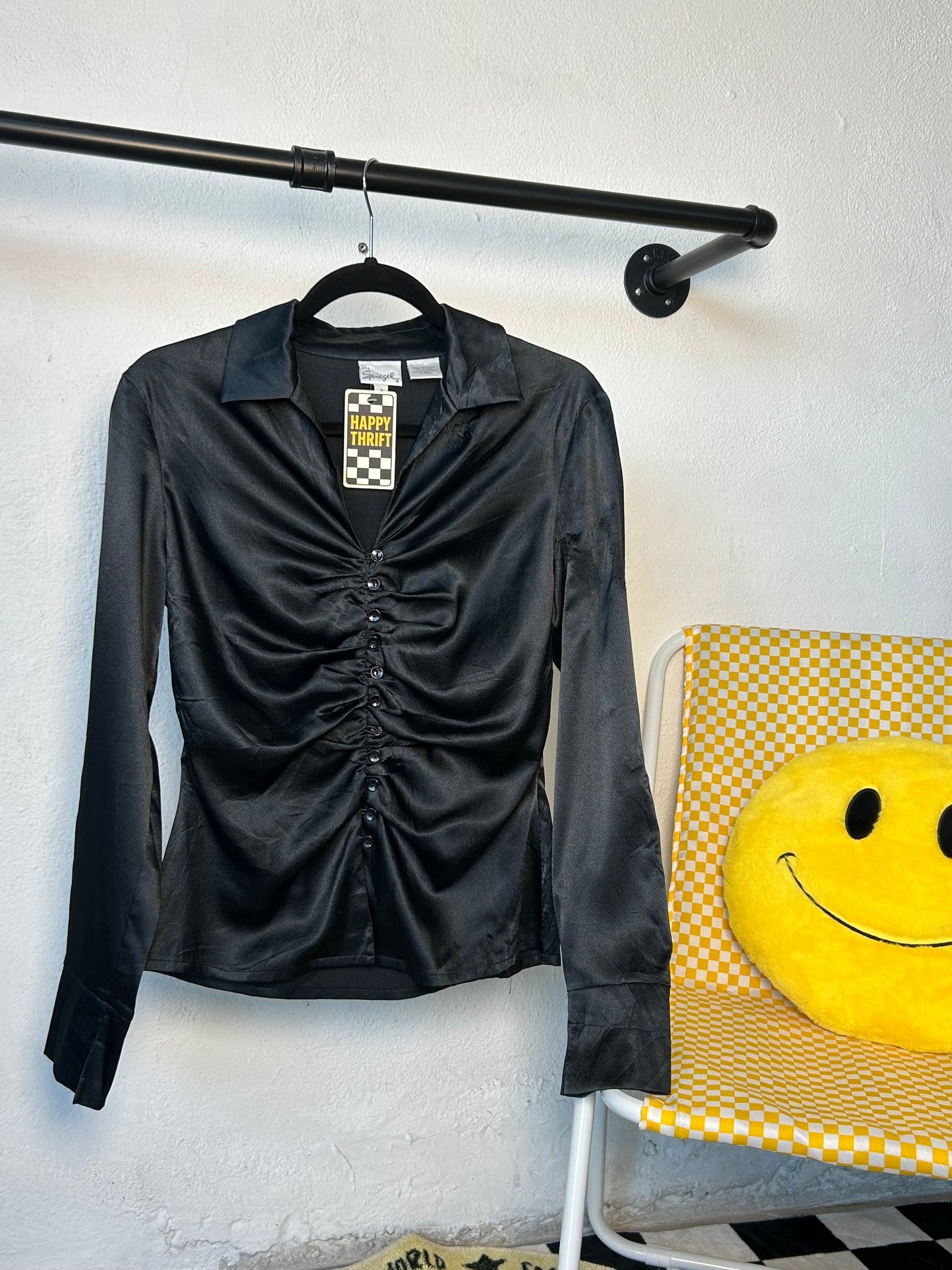Blusa manga largo con plisada