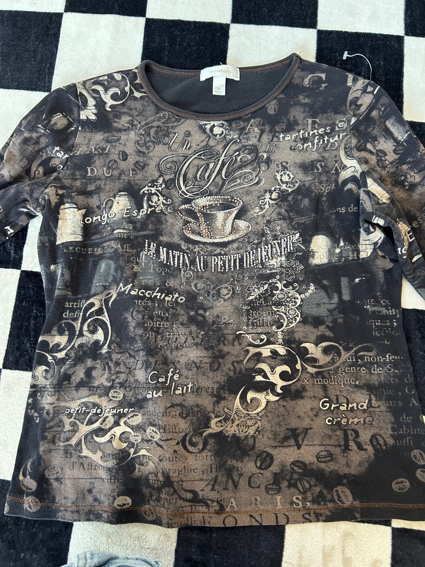 Blusa cafe manga 3/4