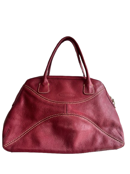 Bolsa tipo maletín de piel color vino