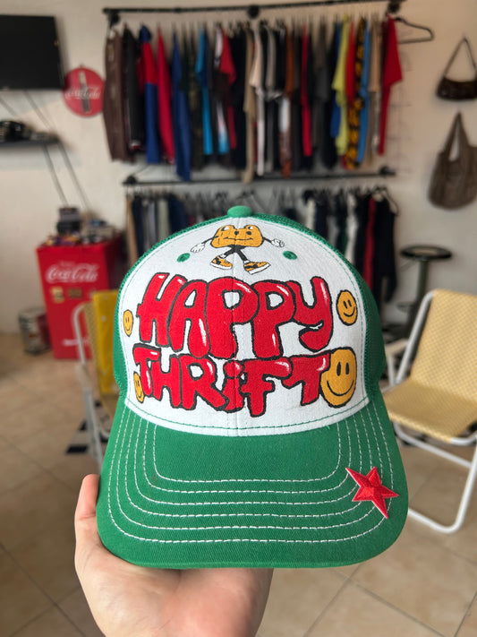 Original Cap “HAPPY THRIFT” Hand-Painted