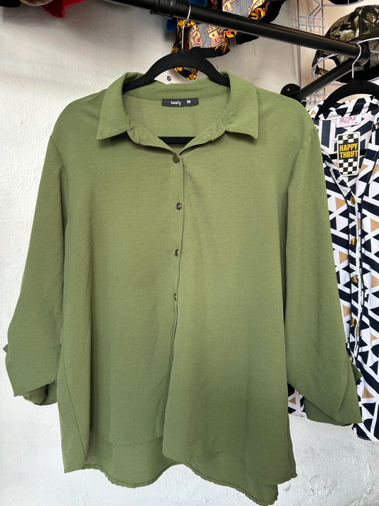 Blusa verde manga 3/4
