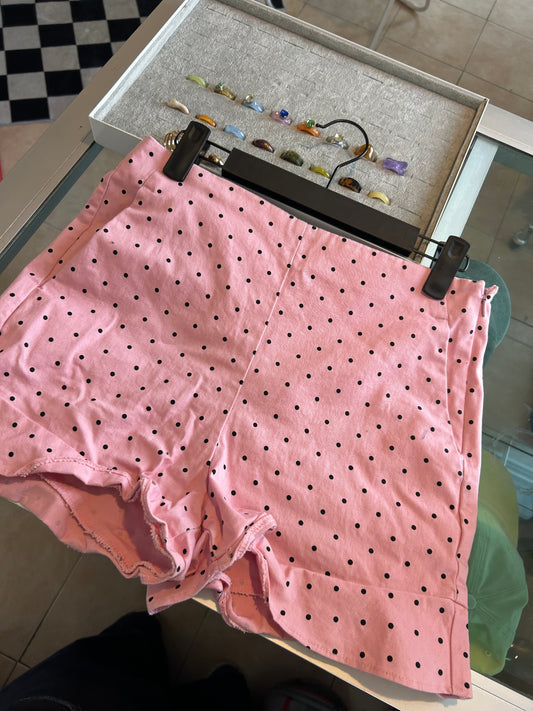 Short rosa con bolitas azul