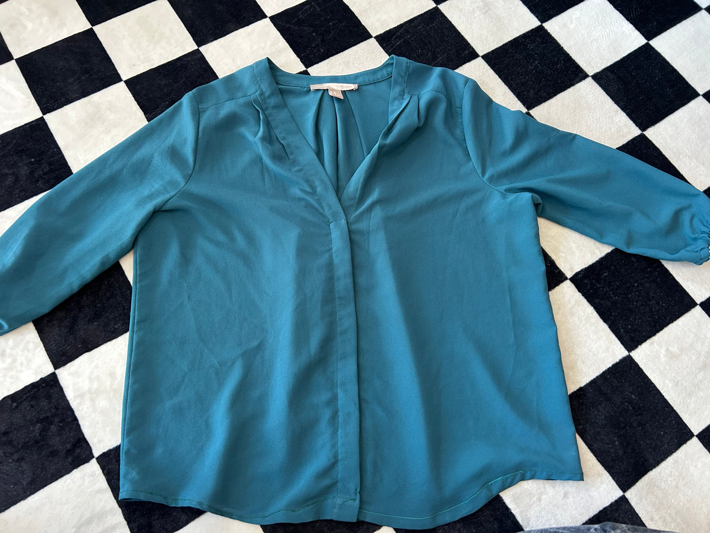 Blusa lisa turquesa