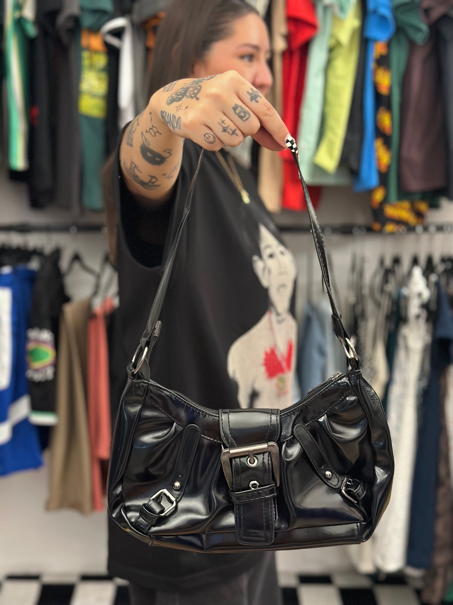 Bolsa negra brilloso