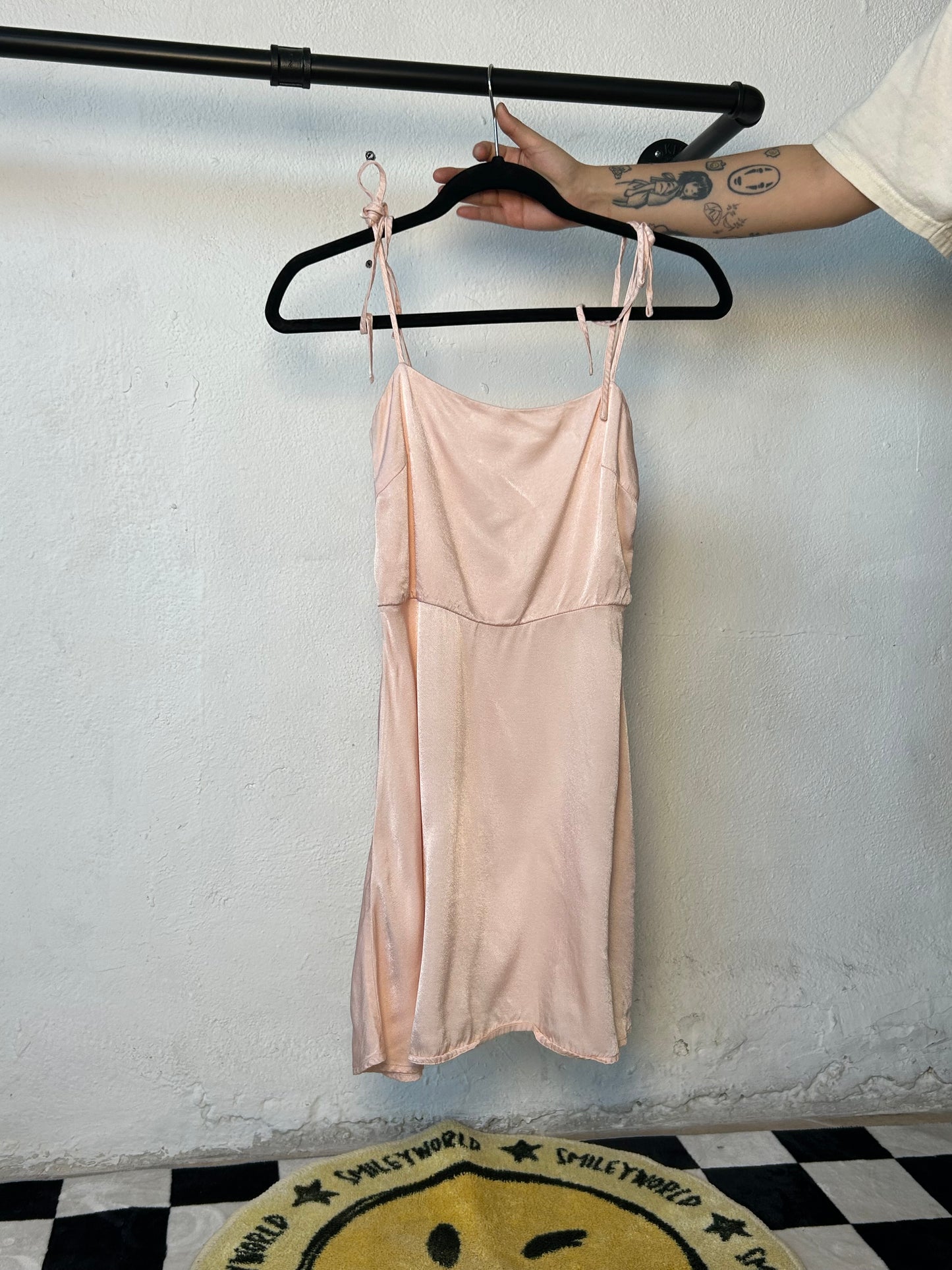 Vestido liso rosa palo