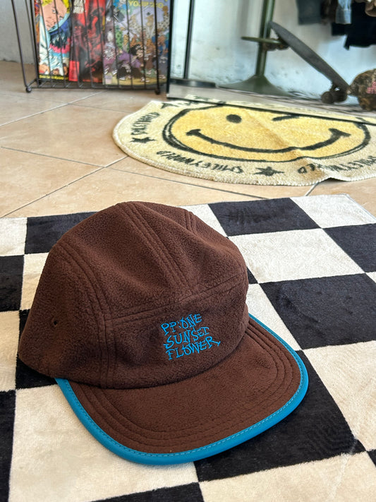 Gorra japonesa retro café con azul