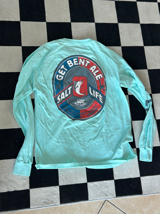 Playera manga larga celeste de pesca