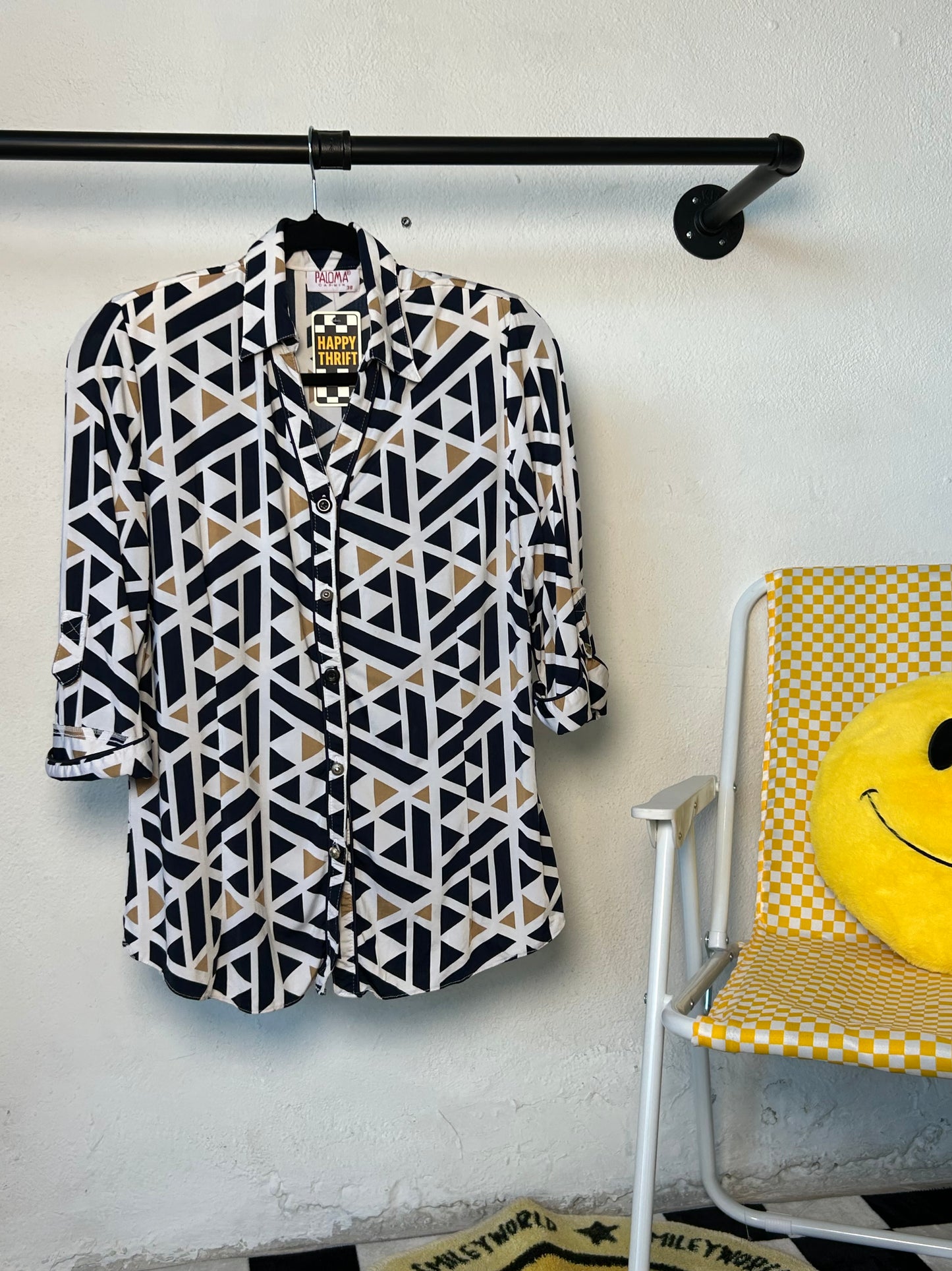 Blusa estampado azul con café