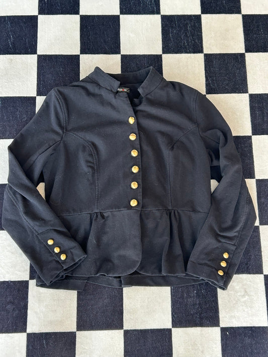 Blusa chaqueta con botones dorados color negro